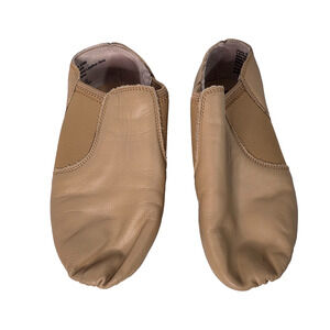 Balera Tan Leather Ballet Shoes Youth 4.5AM Slip On Dance Slippers Soft Sole